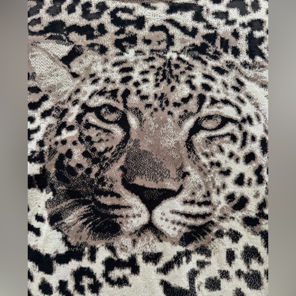 ALDOMARTINS x ANTHROPOLOGIE Safa Leopard Gray Black Sweater Size Medium - Picture 7 of 12